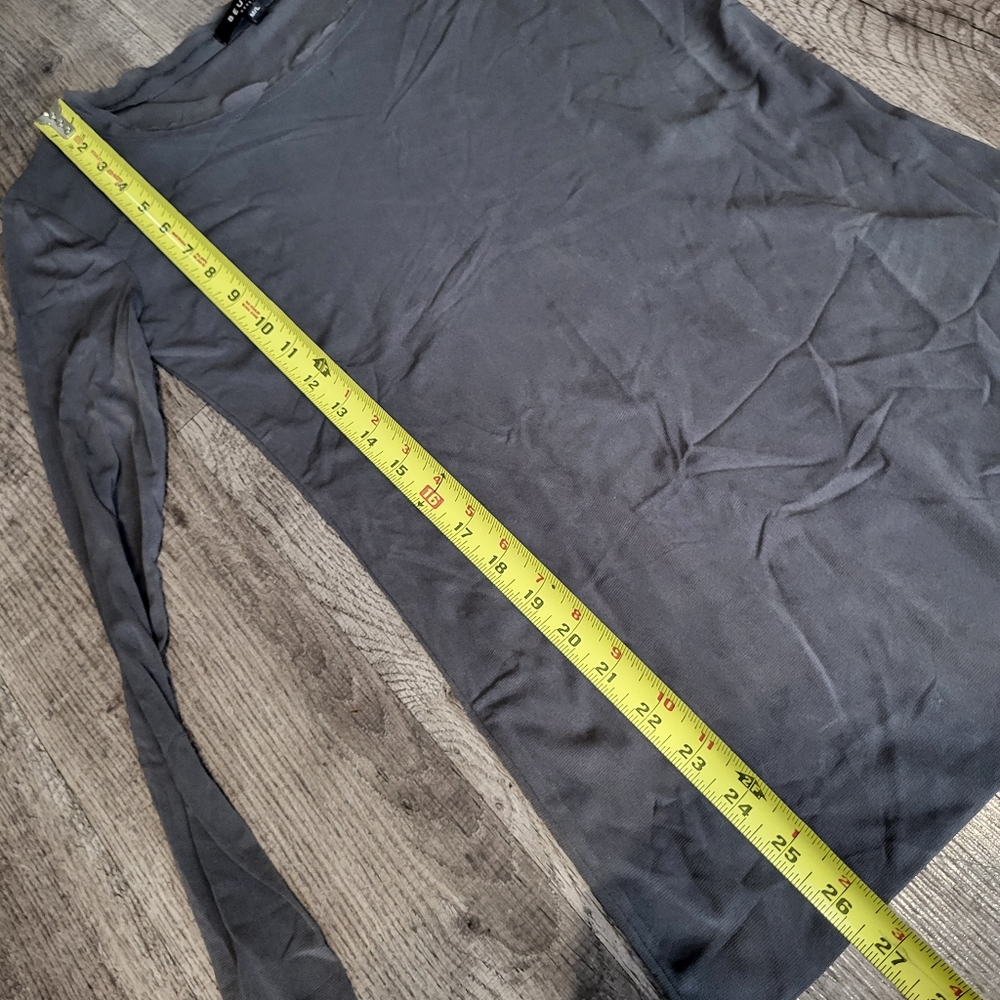 Beulah Basic Gray Mesh Long Sleeve Medium/ Large … - image 8